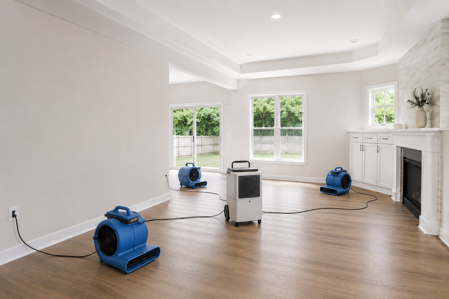 Clean interior with drying equipment used as a general template visual