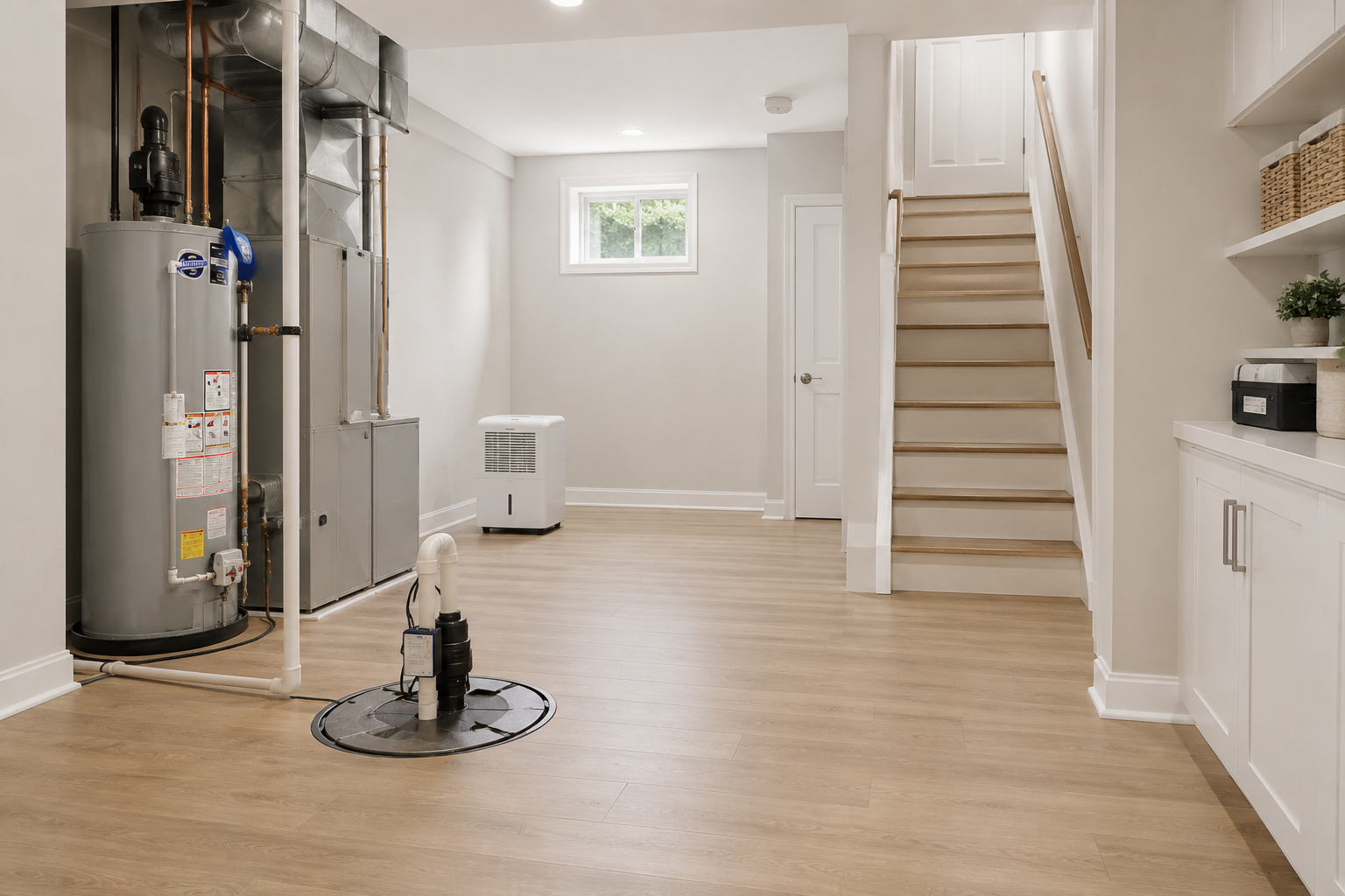 Clean utility basement used as a general support visual